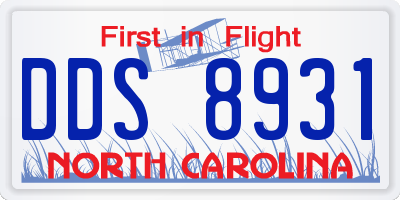 NC license plate DDS8931