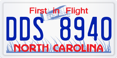 NC license plate DDS8940