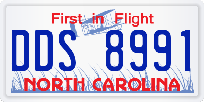 NC license plate DDS8991
