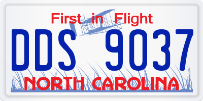 NC license plate DDS9037