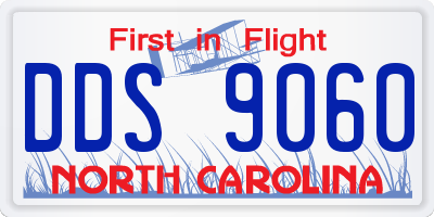 NC license plate DDS9060