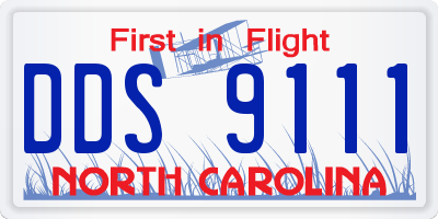 NC license plate DDS9111