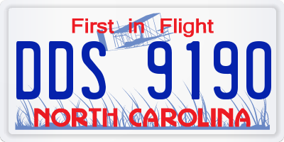 NC license plate DDS9190