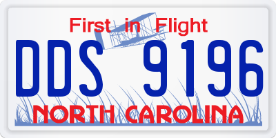 NC license plate DDS9196