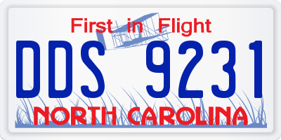 NC license plate DDS9231