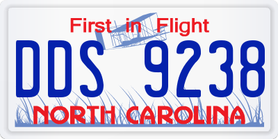 NC license plate DDS9238