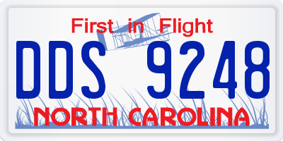 NC license plate DDS9248