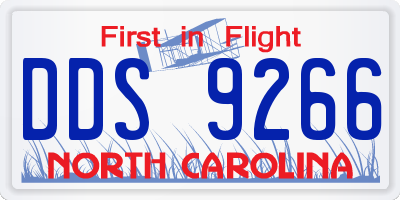 NC license plate DDS9266