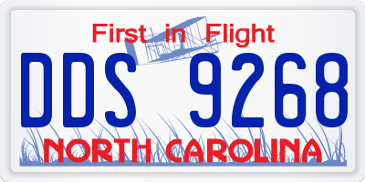 NC license plate DDS9268
