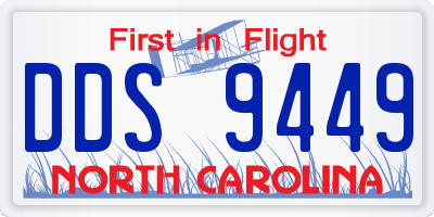 NC license plate DDS9449