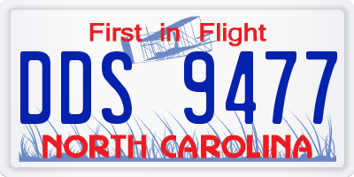 NC license plate DDS9477