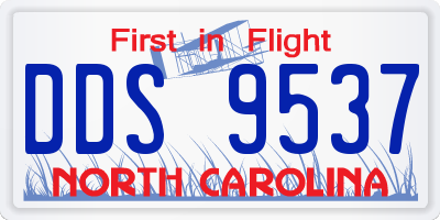 NC license plate DDS9537