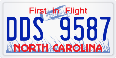 NC license plate DDS9587