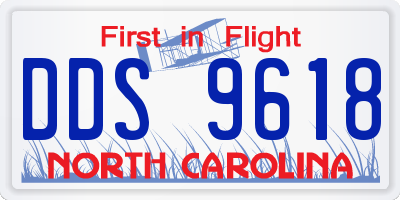 NC license plate DDS9618
