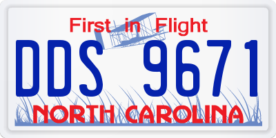 NC license plate DDS9671