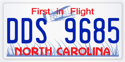 NC license plate DDS9685