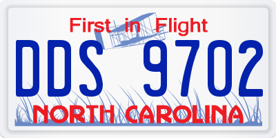 NC license plate DDS9702