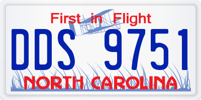 NC license plate DDS9751