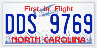 NC license plate DDS9769