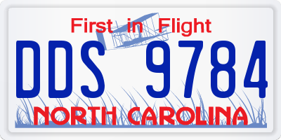 NC license plate DDS9784