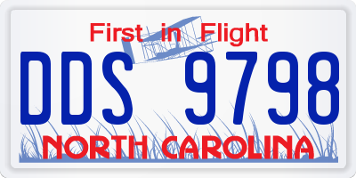 NC license plate DDS9798