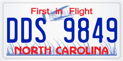 NC license plate DDS9849