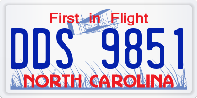 NC license plate DDS9851