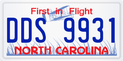 NC license plate DDS9931
