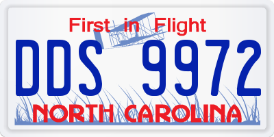 NC license plate DDS9972
