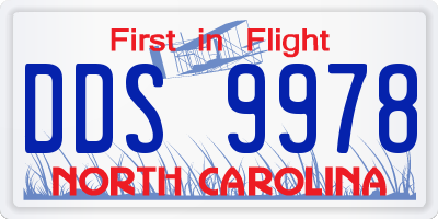 NC license plate DDS9978