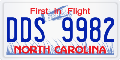 NC license plate DDS9982