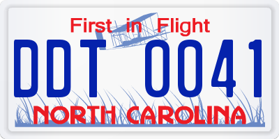 NC license plate DDT0041