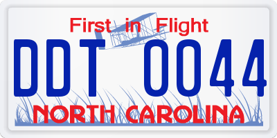 NC license plate DDT0044