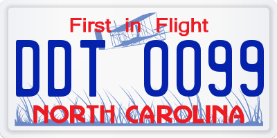 NC license plate DDT0099