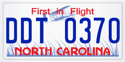 NC license plate DDT0370