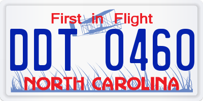 NC license plate DDT0460