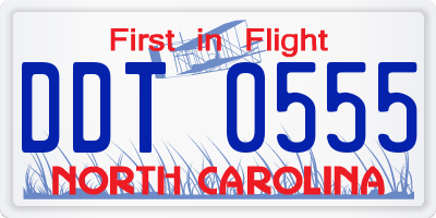NC license plate DDT0555