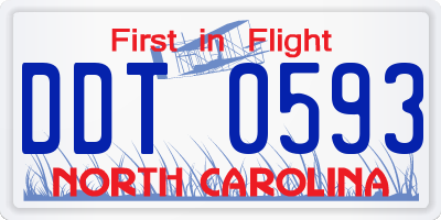 NC license plate DDT0593