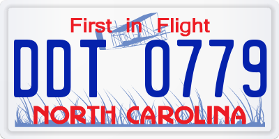NC license plate DDT0779