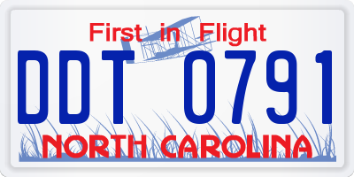 NC license plate DDT0791