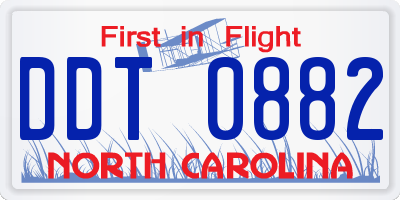 NC license plate DDT0882