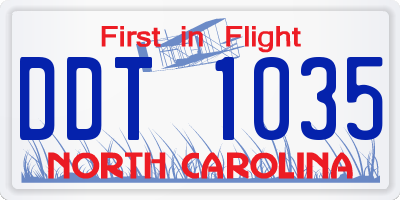NC license plate DDT1035