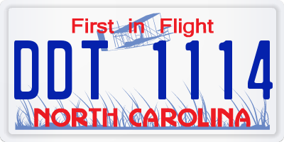 NC license plate DDT1114