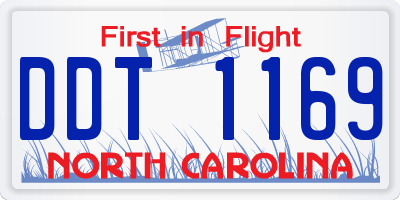 NC license plate DDT1169