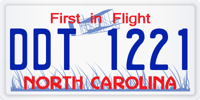 NC license plate DDT1221