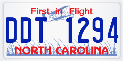 NC license plate DDT1294