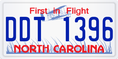 NC license plate DDT1396