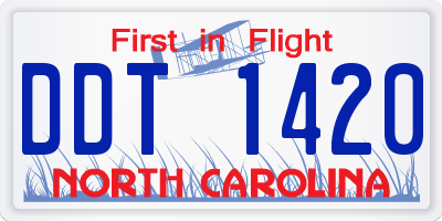 NC license plate DDT1420