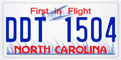 NC license plate DDT1504