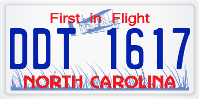 NC license plate DDT1617